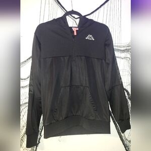 ✨️Kappa Black Hooded Half-Zip Sweatshirt with Logo✨️
